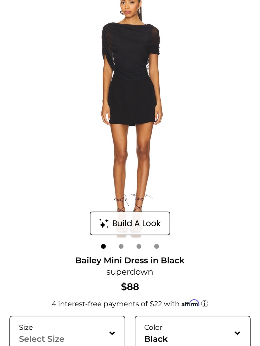 NWT Superdown Bailey Mini Dress in Black